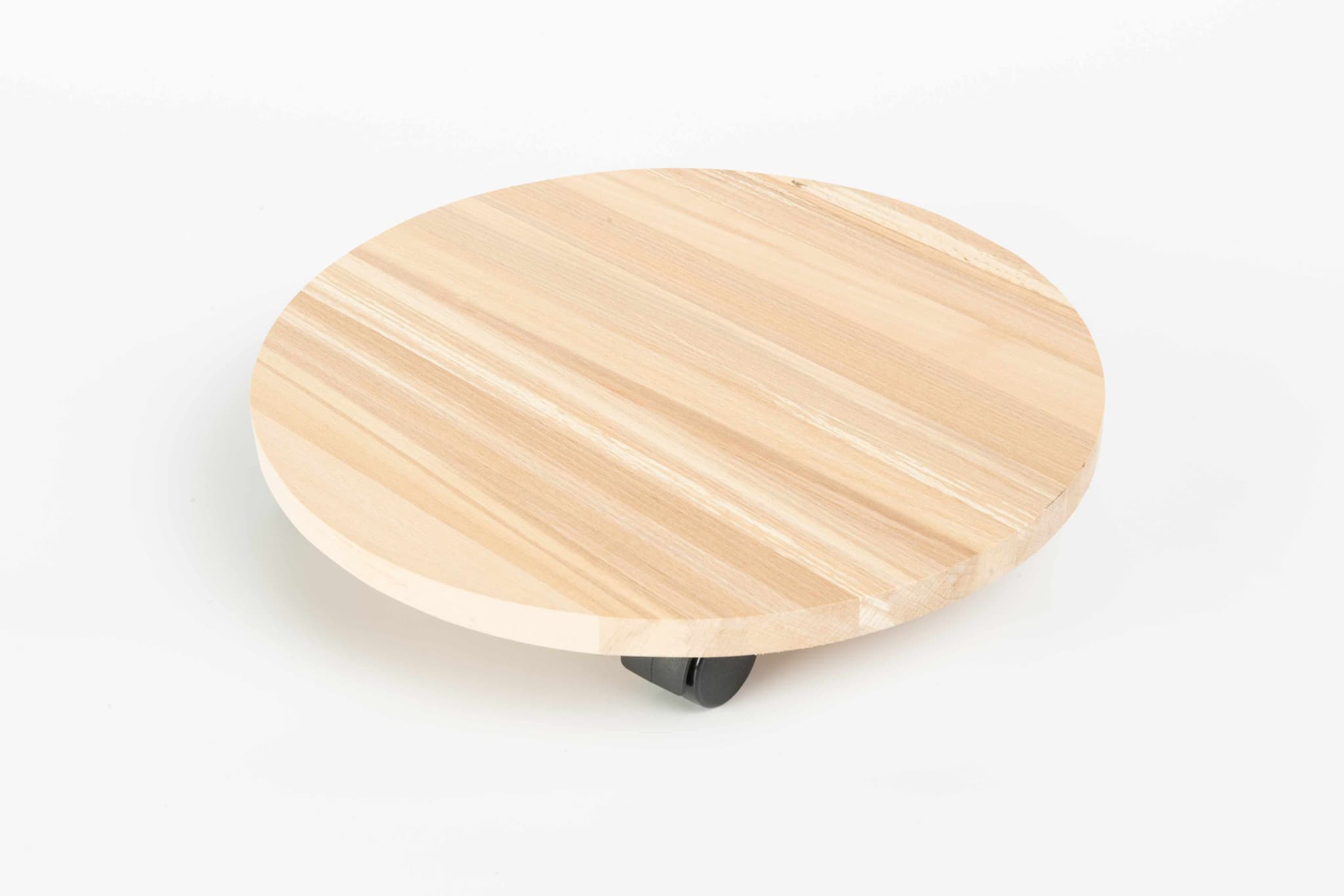 Suport Ghiveci cu Role, Lemn Fag, Ø 35cm, Natur Neted